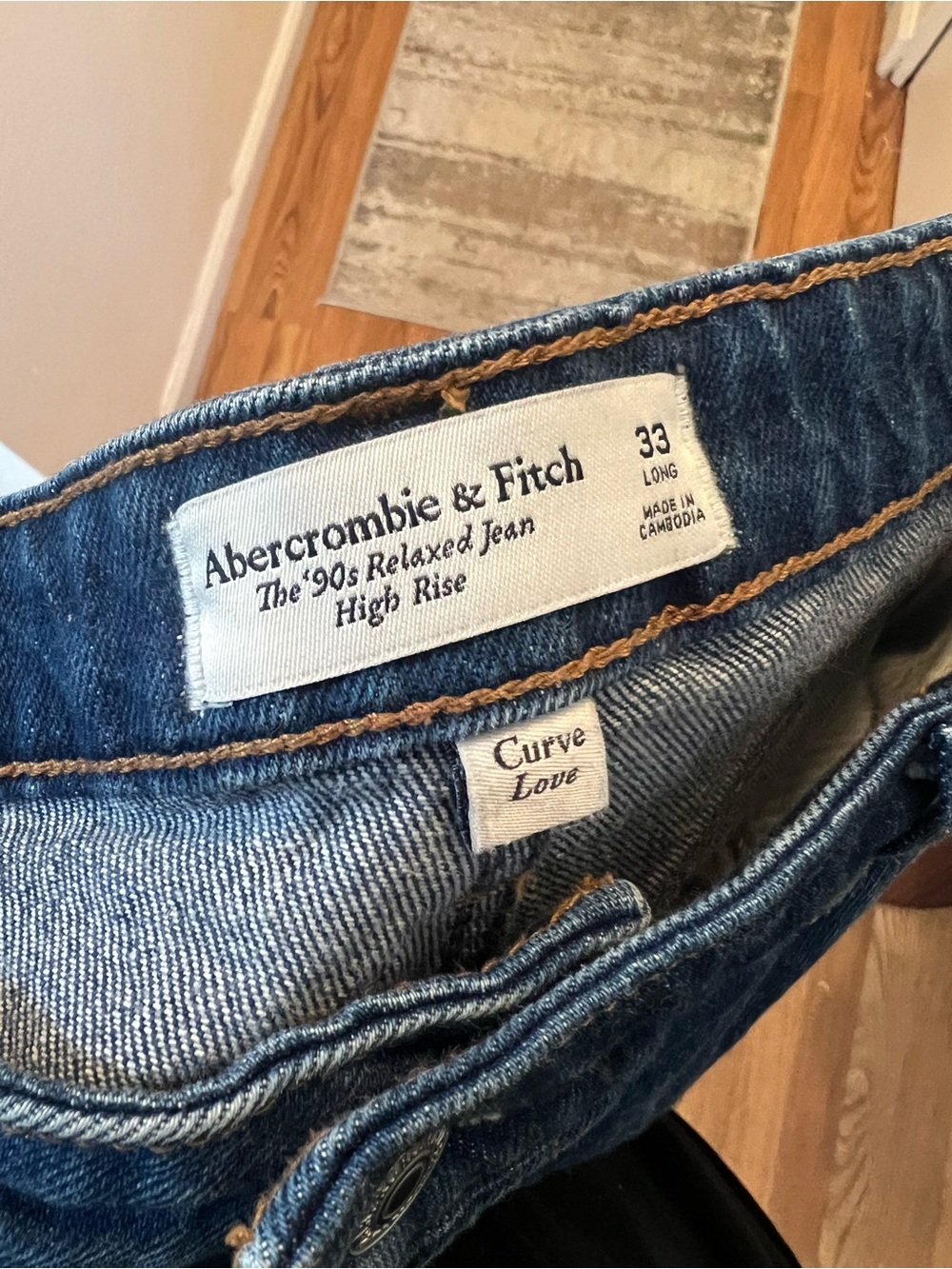 Abercrombie & Fitch Dark Blue Denim High Rise Relaxed Jeans